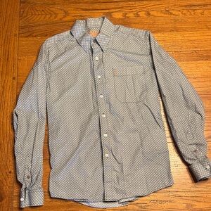 Cinch Men's Black & Orange Geometric Button Down Shirt